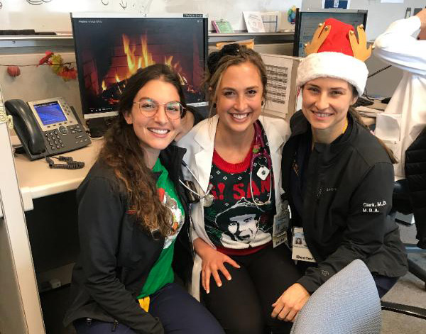 Holidays in the hospital, with a Yule Log!”